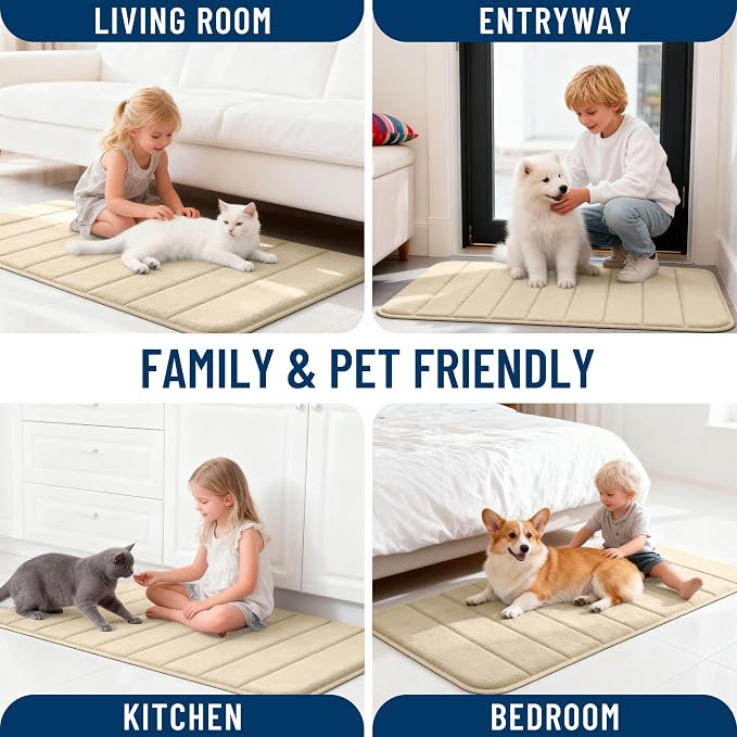 OLANLY Memory Foam Bath Mat 30x20, Super Soft Absorbent Bathroom Rugs, Quick Dry - Image 9