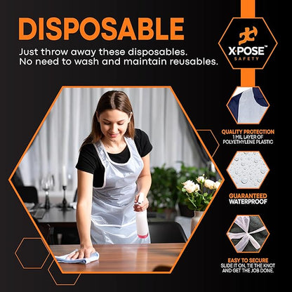 Xpose Safety 300 White Plastic Disposable Aprons - Image 4