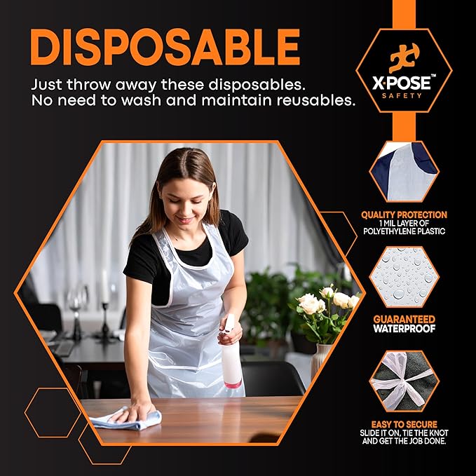 Xpose Safety 24, 000 White Plastic Disposable Aprons - Image 4