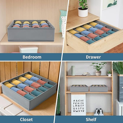 Joyoldelf Sock Drawer Organizer Divider Underwear Organizer 16-cell Fabric - Image 4