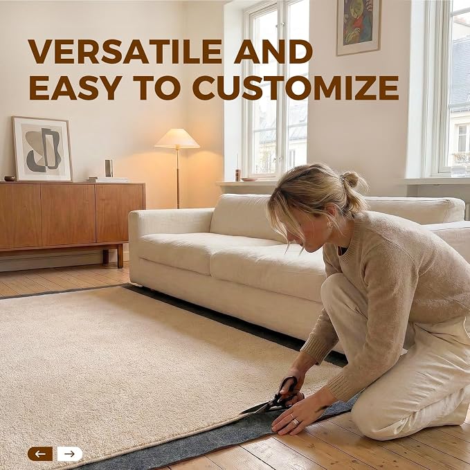 Rug Pad 9 x 12 Ft Non-Slip, Felt and Natural Rubber Backing, 1/4" Thick - Image 5