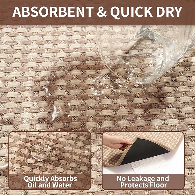 YDKGL Kitchen Mat Kitchen Rugs Sets of 2 PCS Non Slip Washable, Super Absorbent - Image 4