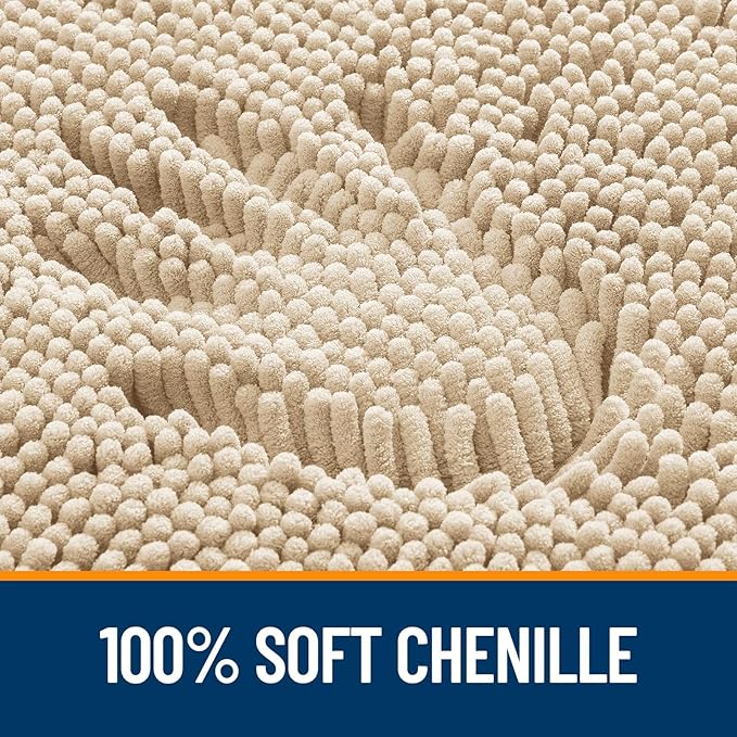 OLANLY Toilet Rugs U-Shaped 24x24, Extra Soft Absorbent Chenille Contour - Image 3