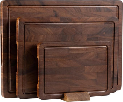 THETCHRY Walnut Wood Cutting Board Set, End Grain Cutting Boards by Thetchry