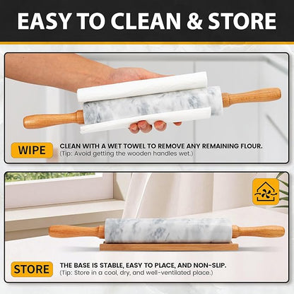 16.7 Inches Marble Rolling Pin for Baking - Image 6