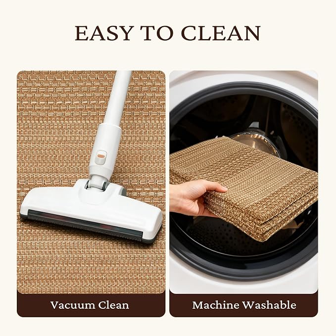 MatEssenz 27.5"x43" Washable Outdoor Front Door Mat, Textured Natural Woven - Image 5