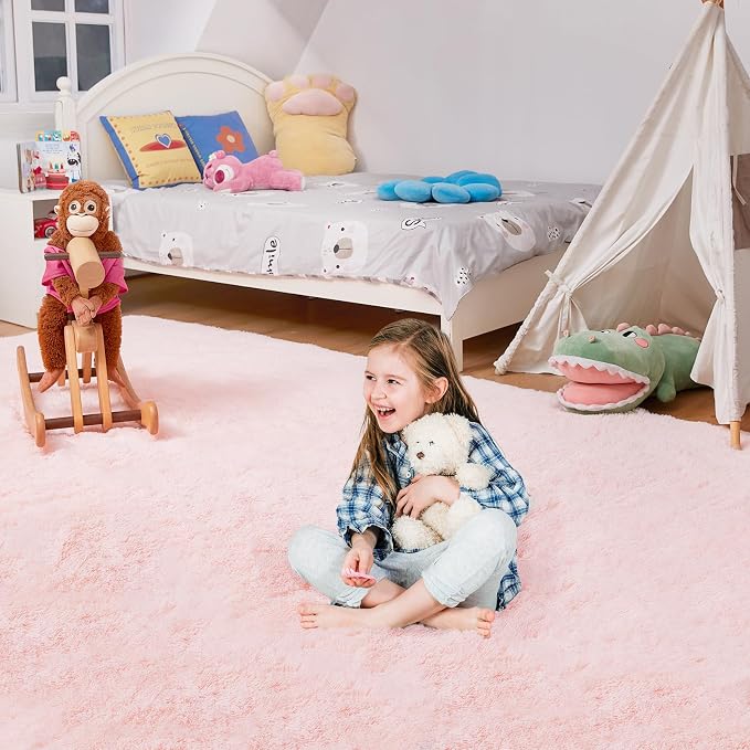 Ultra Soft Rug for Living Room, 4X6 Fluffy Shag Area Rug for Bedroom, Modern - Image 2