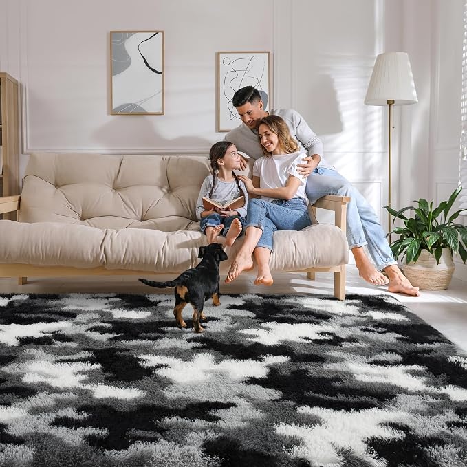 AROGAN Soft Fuzzy Kids Rugs for Girls Room Playroom 4x6 Feet, Fluffy Cute - Image 8