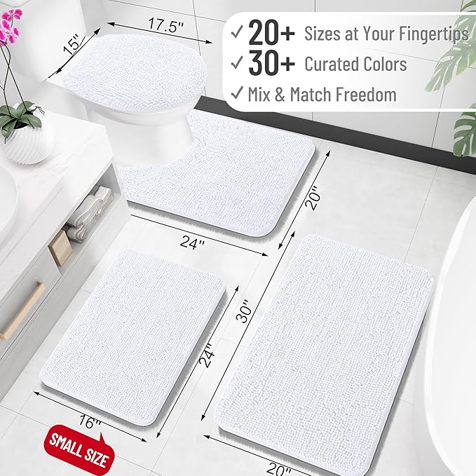 OLANLY Bathroom Rugs 30x20, Extra Soft Absorbent Chenille Bath Rugs, Rubber - Image 2
