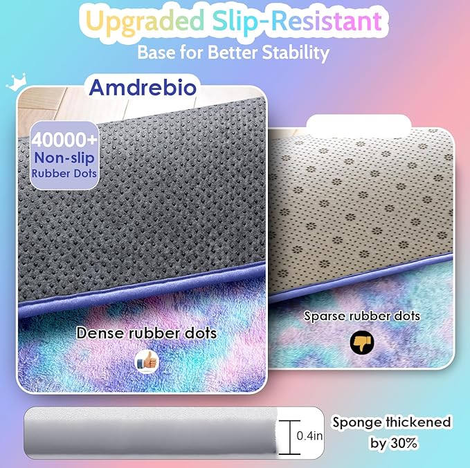 Amdrebio Blue Purple Rainbow Mermaid Rugs - Image 6