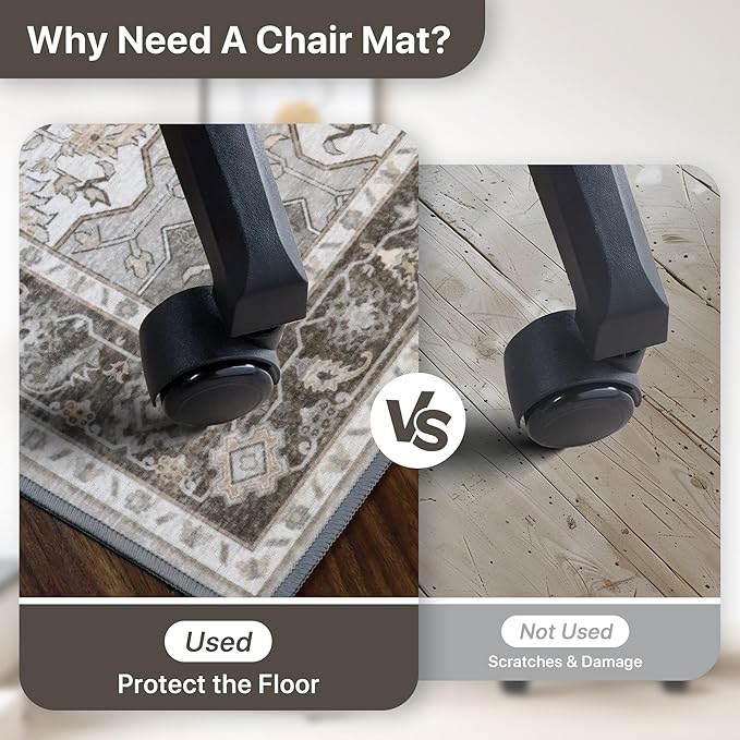 48"x72" Office Chair Mat for Hardwood Tile Floor, Under Desk Carpet Protector - Image 4