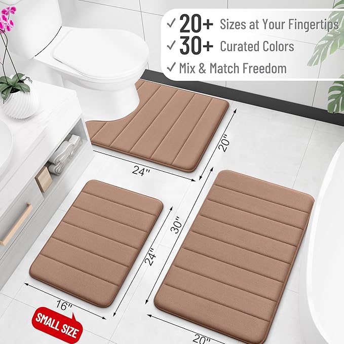 OLANLY Memory Foam Bath Mat 36x24, Super Soft Absorbent Bathroom Rugs, Quick Dry - Image 2