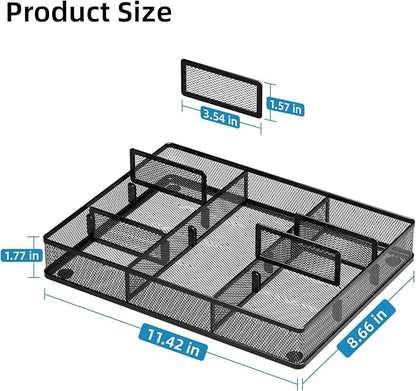 Marbrasse 2Pack Desk Drawer Organizer, Metal Mesh Drawer Organizer Tray - Image 2