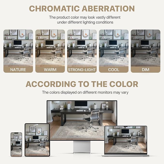 36"x48" Office Chair Mat for Hardwood Tile Floor, Under Desk Carpet Protector - Image 6