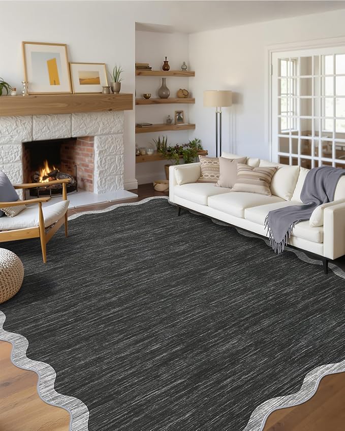 GarveeHome Scalloped Washable Area Rug 8x10 Rug by GarveeHome