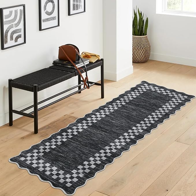 GarveeHome Hallway Runner Rug 2x6 Non Slip Scalloped Washable Rug - Image 8