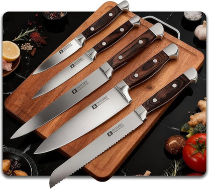 Knife Set with Block, Magnetic Knife Block Set with Knives - Image 6