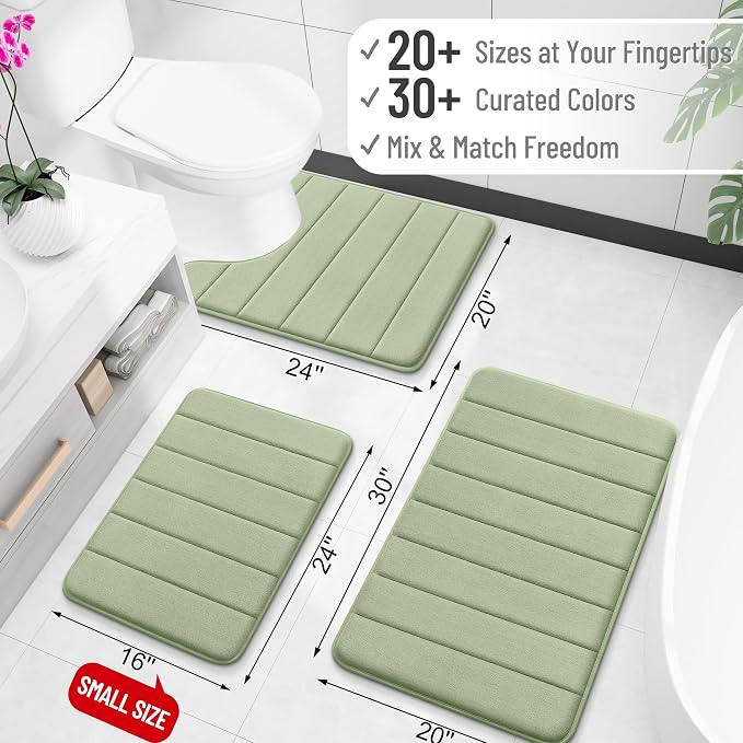 OLANLY Memory Foam Bath Mat 44x32, Super Soft Absorbent Bathroom Rugs, Quick Dry - Image 2