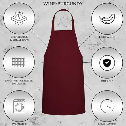 GREEN LIFESTYLE 12 Pack Professional Chef Apron – Grilling Aprons - Image 4