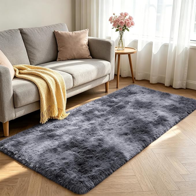 Shag Runner Rug for Bedroom Living Room 2x6 Upgrade Non-Slip Fluffy Soft - Image 2
