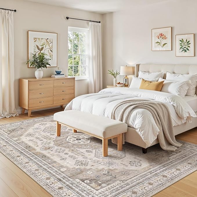 7x9 Washable Area Rug, Large Rugs - Image 5