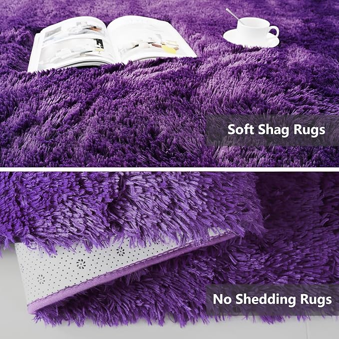 Shag Runner Rug for Bedroom Living Room 2x6 Upgrade Non-Slip Fluffy Soft - Image 6