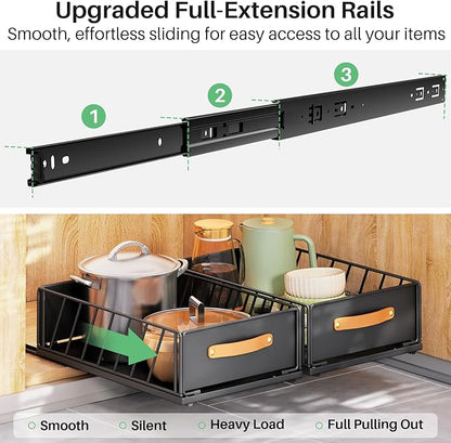 Pull out Cabinet Organizer, Heavy Duty Slide out Pantry Shelves Drawer Storage - Image 4