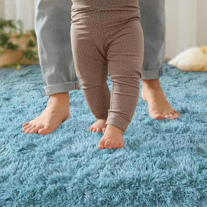 YJ.GWL Runner Rugs for Hallway, 2x4 Washable Small Teal Bedside Rugs for Living - Image 6