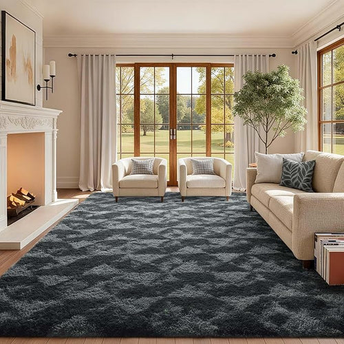 9x12 Ft Extra Large Shag Rugs for Bedroom Living Room for Men Boys, Tie Dyed by Cuzwlovita