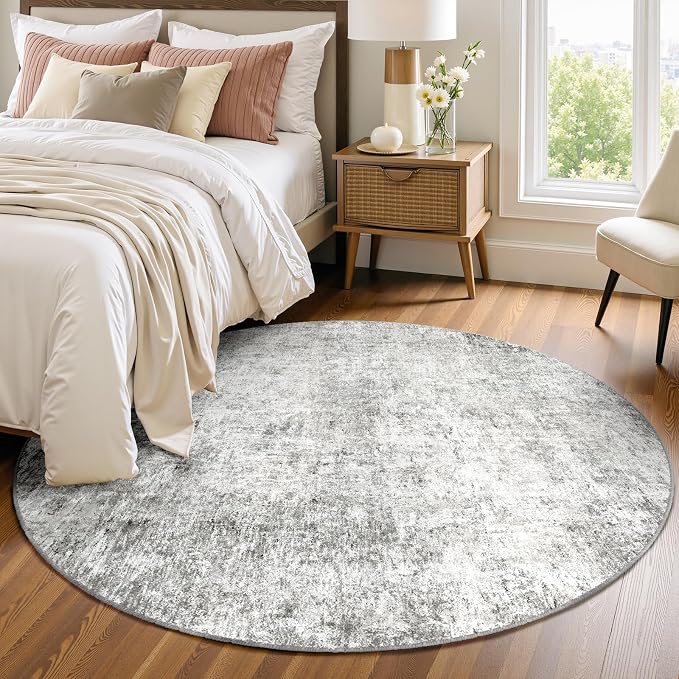 RELEANY Washable Area Rugs 6ft Non-Slip Modern Abstract Soft by RELEANY