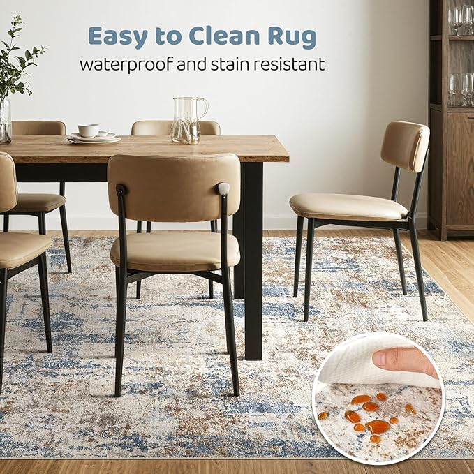 5x7 Area Rugs Living Room: Machine Washable Large Abstract Modern Soft Rug - Image 6