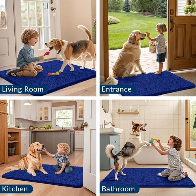 Smiry Dog Door Mat for Muddy Paws 24x16, Absorbent Dirt Trapper, Non-Slip - Image 7