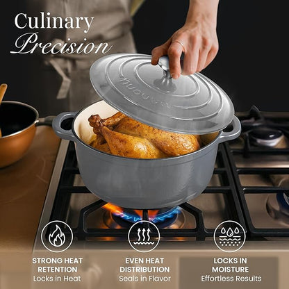Cast Iron Dutch Oven with Lid – Non-Stick Ovenproof Enamelled Casserole Pot – - Image 6