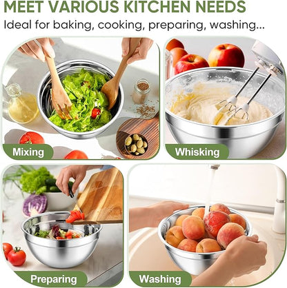 TeamFar Mixing Bowls, For Kitchen Mixing/Baking/Storing/Prepping, Visible & - Image 7