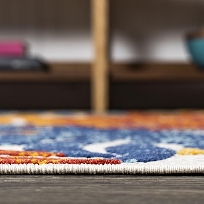 JONATHAN Y Tropics Palm Leaves Indoor Outdoor Area Rug 8X10 Cream/Orange - Image 12