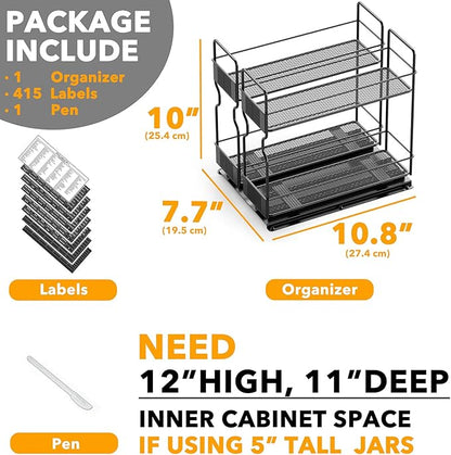 SpaceAid Pull Out Spice Rack Organizer - Image 6