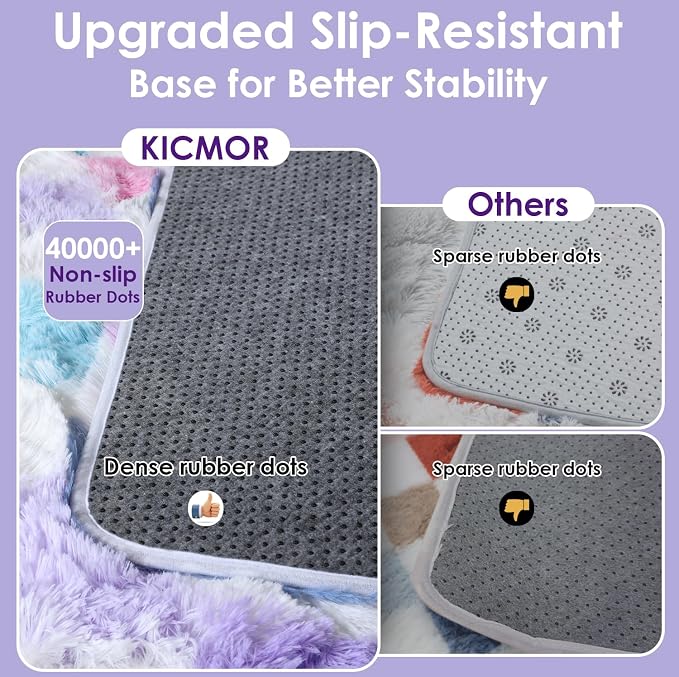 KICMOR Purple Rainbow Checkered 6x9 Area Rugs - Image 4