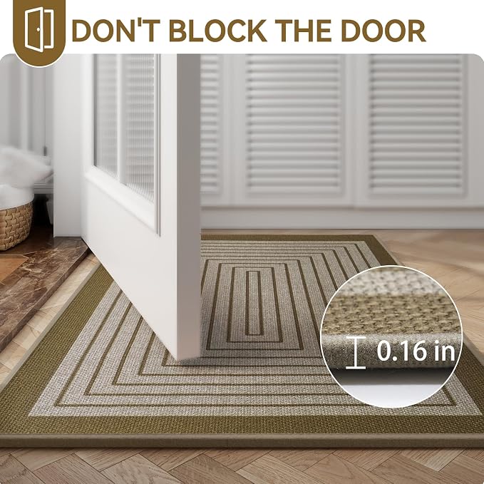 Front Door Mat 31''x47'', Absorbent Dirt Resist Washable Non Slip Low-Profile - Image 6