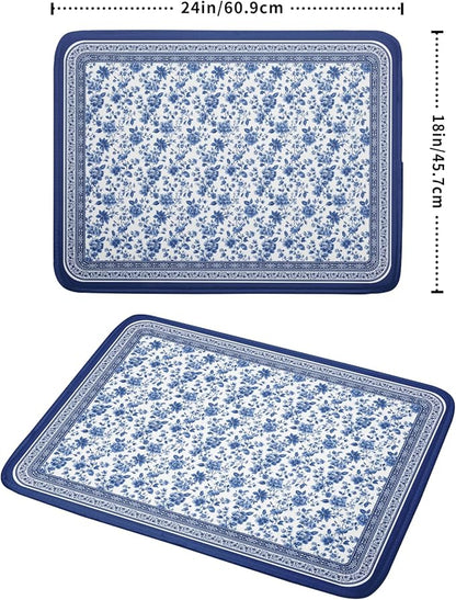 Blue Floral Branches Dish Drying Mat - Image 2
