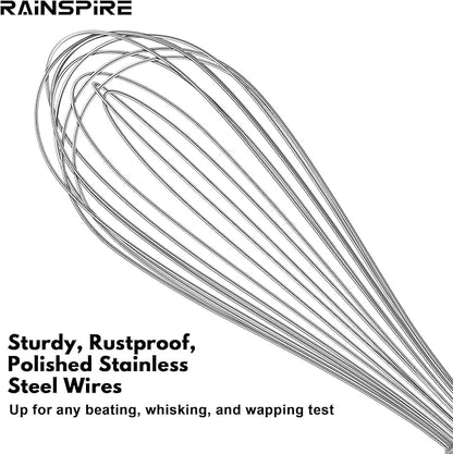 Rainspire 12-Inch Wire Whisk Stainless Steel, Balloon Whisks - Image 3