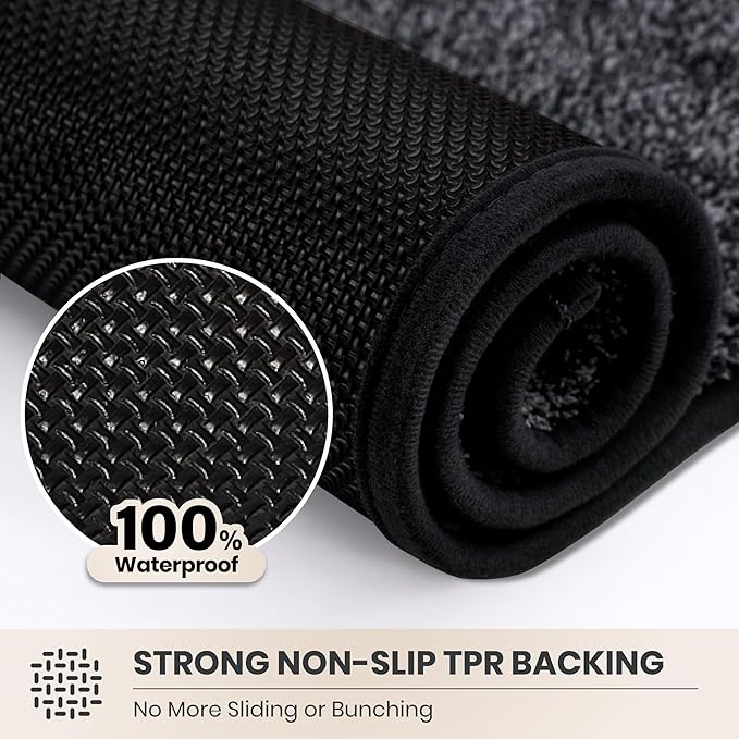PURRUGS Dirt Trapping Door Mat 24" x 59", Non-Slip Machine Washable Entryway Rug - Image 5