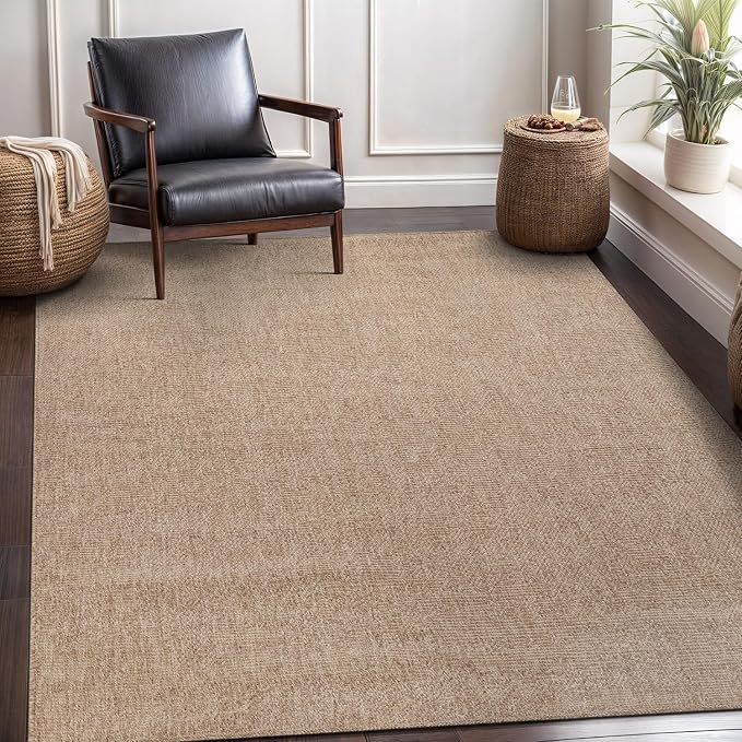 CAMILSON Easy Jute Rug 6x9, Indoor Outdoor Natural Color Fiber Area Rugs - Image 4