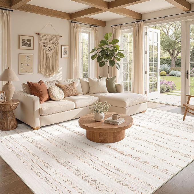 Nakagishi Area Rug Living Room Rugs: 9x13 Large Soft Machine Washable Boho - Image 2
