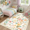 RELEANY Floral 3x5 Area Rugs Washable Print Boho Cute Carpet Non Slip Flower by RELEANY