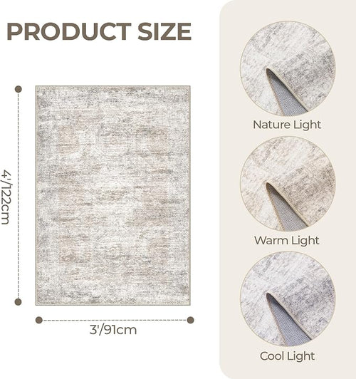 3x4 Washable Area Rug for Entryway, Soft Kitchen Rugs Non Slip for Dining Room - Image 2