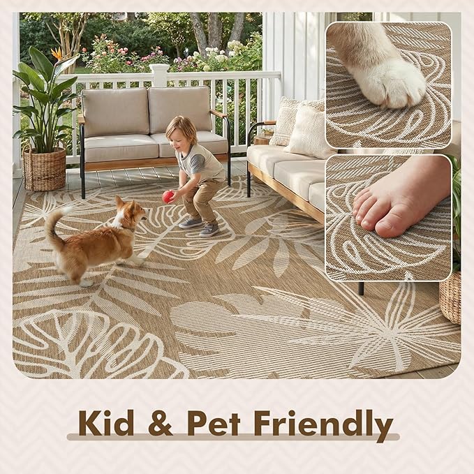MontVoo-Outdoor Rug-Patio Rug 8x10 ft Polypropylene Indoor Outdoor Rugs Outdoor - Image 6