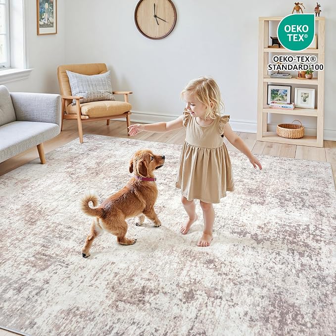 Area Rugs 8x10 Living Room: Large Soft Washable Rug Modern Abstract Anti-Skid - Image 4