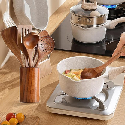 Wooden Kitchen Utensil Set, 9-Piece Cooking Tools - Image 5