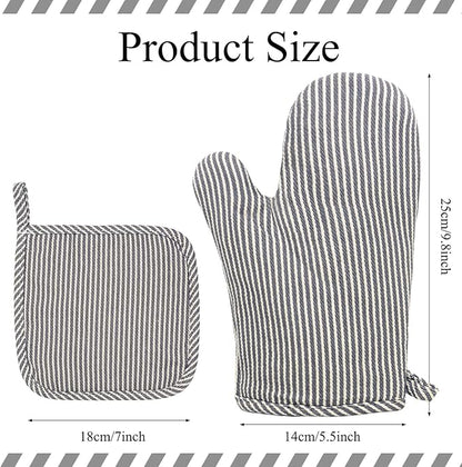 4 Pcs Oven Mitts and Pot Holders Heat Resistant Oven Mitts Sets Non Slip Oven - Image 3