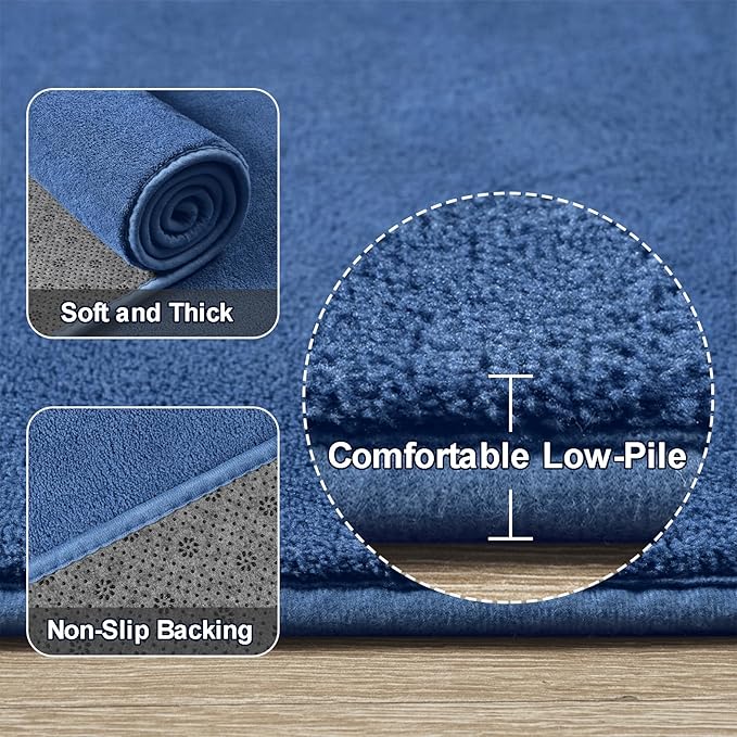 Amearea Large Modern Area Rugs for Bedroom Living Room, 5x8 Feet Blue Thickened - Image 3